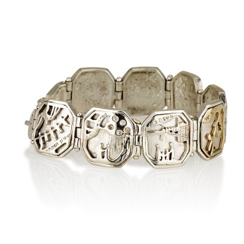 Sheva Brachot bracelet - silver combined with gold