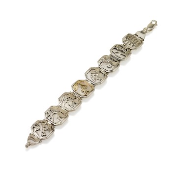 Sheva Brachot bracelet - silver combined with gold