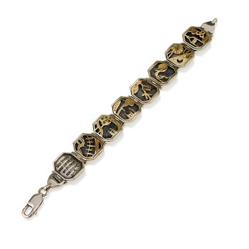 Sheva Brachot bracelet - silver combined with gold