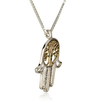 Jewish Pendant The Tree of Life Hamsa For protection against the evil eye