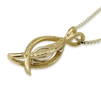 Jewish fish pendant 14K