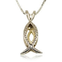 Silver & gold Fish Ninve - Fertility, prosperity, and protection against the evil eye