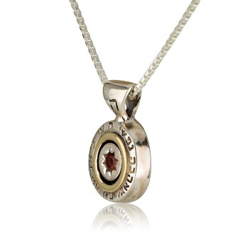 Queen Esther pendant & Garnet stone 3 m"m