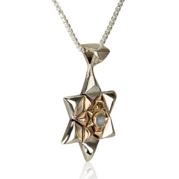 Star of David pendant studded with crisobryl stone