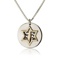 Shield of Yehuda Kabbalah Necklace Silver and Gold 14k