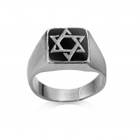 Star of David silver Ring With enamel 