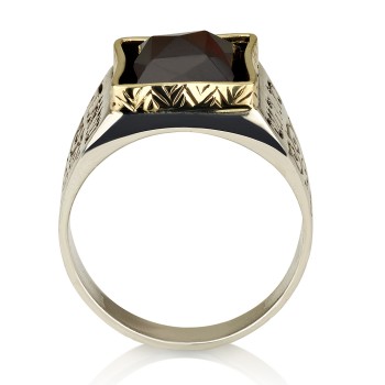 Health and Marriage - Gold 14K, Silver 925, Onyx Rose 10x10 mm