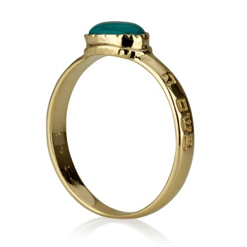 Jewish gold ring studded with gemstone Success and Abundance